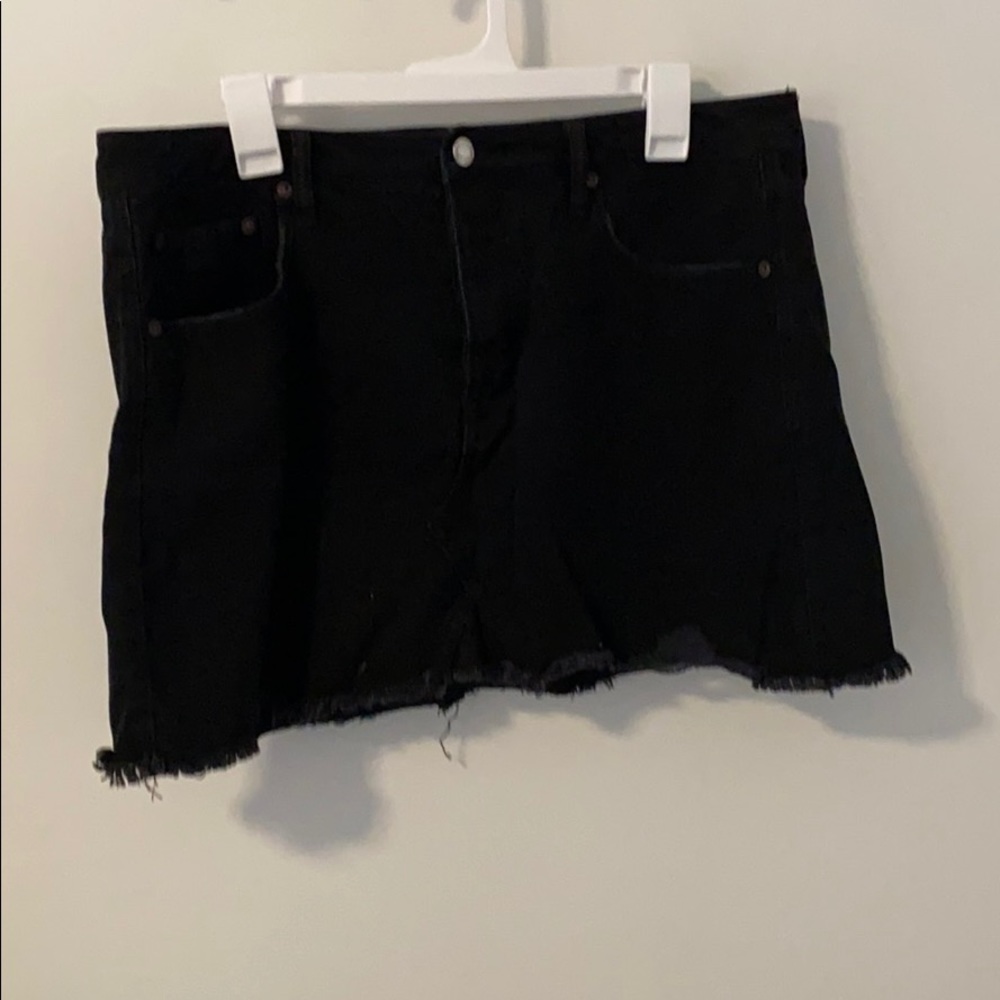 Black denim jean skirt
